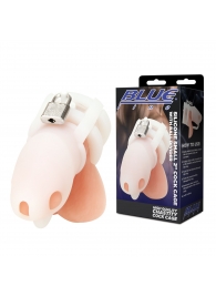 Белая клетка для пениса Silicone Small 2 in Cock Cage With Ball Divider - BlueLine - купить с доставкой в Жуковском