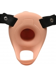 Телесный полый страпон 2  Erection 28X Smooth Vibrating Silicone Penis Sheath - 16 см. - XR Brands - купить с доставкой в Жуковском