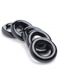 Комплект из 5 черных эрекционных колец для мошонки Ring Master Custom Ball Stretcher Kit - XR Brands - в Жуковском купить с доставкой