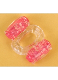 Прозрачное виброкольцо с двумя вибропульками - Toyfa Basic - в Жуковском купить с доставкой