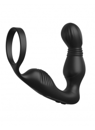Черный вибростимулятор простаты с эрекционным кольцом Ass-Gasm Pro P-Spot Milker - Pipedream - в Жуковском купить с доставкой