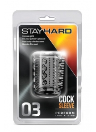 Прозрачная насадка с шипами и шишечками STAY HARD COCK SLEEVE 03 CLEAR - Blush Novelties - в Жуковском купить с доставкой