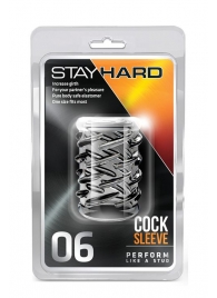 Прозрачная насадка с объёмными чёрточками STAY HARD COCK SLEEVE 06 CLEAR - Blush Novelties - в Жуковском купить с доставкой