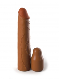 Коричневая насадка на член 2  Silicone X-tension - 20,3 см. - Pipedream - в Жуковском купить с доставкой