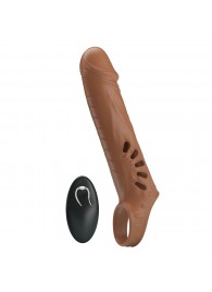 Коричневая вибронасадка с подхватом мошонки и пультом ДУ - Baile - в Жуковском купить с доставкой