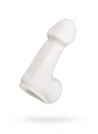 Белая свеча в форме пениса - 47 гр. - Pecado - купить с доставкой в Жуковском