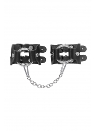 Черные кожаные наручники-браслеты из двух ремешков - Pecado - купить с доставкой в Жуковском