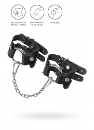 Черные кожаные наручники-браслеты из двух ремешков - Pecado - купить с доставкой в Жуковском