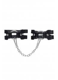 Черные кожаные оковы из двух ремешков - Pecado - купить с доставкой в Жуковском