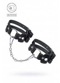 Черные кожаные оковы из двух ремешков - Pecado - купить с доставкой в Жуковском
