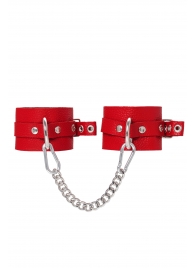 Красные мягкие кожаные оковы с люверсами - Pecado - купить с доставкой в Жуковском