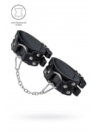Черные кожаные оковы с двумя ремешками - Pecado - купить с доставкой в Жуковском