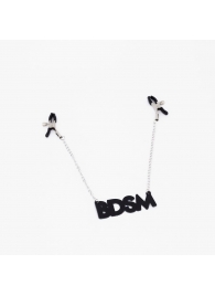 Зажимы на соски с кожаной подвеской BDSM - Crazy Handmade - купить с доставкой в Жуковском