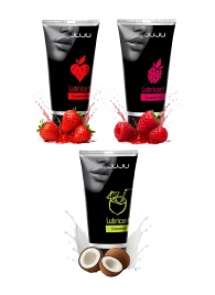Набор из 3 съедобных лубрикантов JUJU (клубника, малина, кокос) - JuJu - купить с доставкой в Жуковском