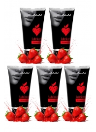 Набор из 5 съедобных лубрикантов JUJU со вкусом клубники - JuJu - купить с доставкой в Жуковском