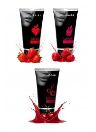 Набор из 3 съедобных лубрикантов JUJU (клубника, малина, вишня) - JuJu - купить с доставкой в Жуковском