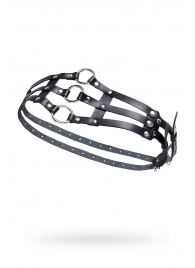 Черный кожаный пояс с кольцами - Pecado - купить с доставкой в Жуковском