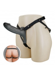 Черный полый мужской страпон London - 16,8 см. - Baile - купить с доставкой в Жуковском