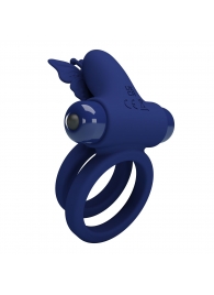 Синее эрекционное кольцо с вибростимуляцией клитора - Baile - в Жуковском купить с доставкой