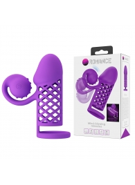 Фиолетовая вибронасадка с клиторальным отростком Harden - Baile - в Жуковском купить с доставкой