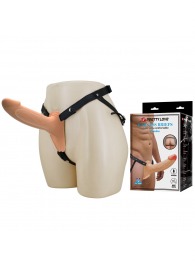 Телесный полый мужской страпон London - 16,8 см. - Baile - купить с доставкой в Жуковском