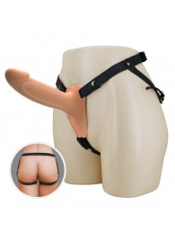 Телесный полый мужской страпон London - 16,8 см. - Baile - купить с доставкой в Жуковском