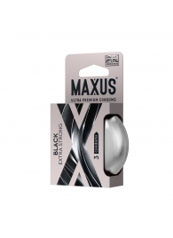 Черные утолщенные презервативы MAXUS Extra Strong с железным кейсом - 3 шт. - Maxus - купить с доставкой в Жуковском