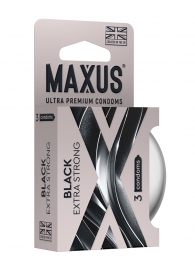 Черные утолщенные презервативы MAXUS Extra Strong с железным кейсом - 3 шт. - Maxus - купить с доставкой в Жуковском