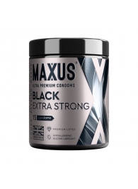 Черные утолщенные презервативы MAXUS Extra Strong с железным кейсом - 15 шт. - Maxus - купить с доставкой в Жуковском