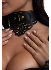 Фигурный чокер с узорами и золотистой фурнитурой - Crazy Handmade - купить с доставкой в Жуковском