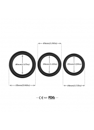 Набор из 3 черных эрекционных колец Stay Hard - Boys of Toys - в Жуковском купить с доставкой