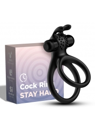 Черное эрекционное виброкольцо с подхватом мошонки Stay Hard - Boys of Toys - в Жуковском купить с доставкой