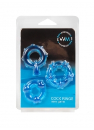 Набор из 3 синих эрекционных колец с различным рельефом - Erowoman-Eroman - в Жуковском купить с доставкой
