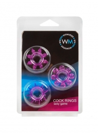 Набор из 3 лиловых эрекционных колец различной формы - Erowoman-Eroman - в Жуковском купить с доставкой