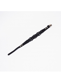 Черный ажурный чокер с золотистой фурнитурой - Crazy Handmade - купить с доставкой в Жуковском