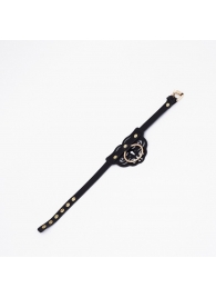 Черный чокер с клепками и золотистой фурнитурой - Crazy Handmade - купить с доставкой в Жуковском