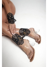 Черный фигурные оковы с золотистой фурнитурой - Crazy Handmade - купить с доставкой в Жуковском