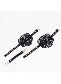 Черный фигурные оковы с золотистой фурнитурой - Crazy Handmade - купить с доставкой в Жуковском