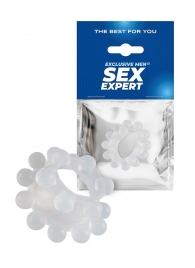 Эластичное эрекционное кольцо с двумя рядами шариков - Sex Expert - в Жуковском купить с доставкой