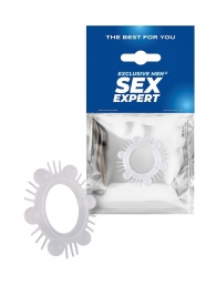 Эластичное эрекционное кольцо с шипиками и шариками - Sex Expert - в Жуковском купить с доставкой