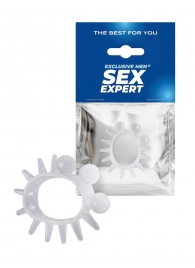 Эластичное эрекционное кольцо с шариками и лучами - Sex Expert - в Жуковском купить с доставкой