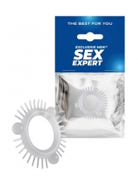 Эластичное эрекционное кольцо с 3 шариками и шипами - Sex Expert - в Жуковском купить с доставкой