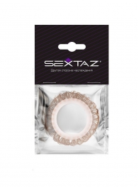 Эрекционное кольцо с бежевыми «ресничками» - Sextaz - в Жуковском купить с доставкой