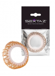 Эрекционное кольцо с бежевыми «ресничками» - Sextaz - в Жуковском купить с доставкой