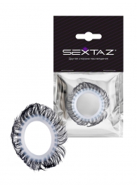 Эластичное эрекционное колечко с черными «ресничками» - Sextaz - в Жуковском купить с доставкой