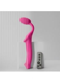 Ярко-розовый безремневой страпон Strap-on-me Vibrating Bendable Strap-On size XL - Strap-on-me - купить с доставкой в Жуковском