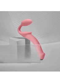 Розовый безремневой страпон Strap-on-me Semi-Realistic Bendable Strap-On size L - Strap-on-me - купить с доставкой в Жуковском