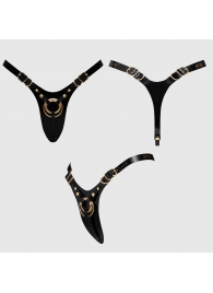 Черный пояс для фиксации насадок Strap-On-Me Leatherette Harness Fabulous - Strap-on-me - купить с доставкой в Жуковском