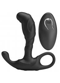 Черный изогнутый массажёр простаты с вибрацией и пультом ДУ - Baile - в Жуковском купить с доставкой