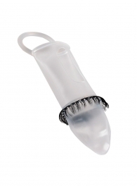 Закрытая насадка на пенис с подхватом мошонки и стимулирующими «ресничками» - Sextaz - в Жуковском купить с доставкой